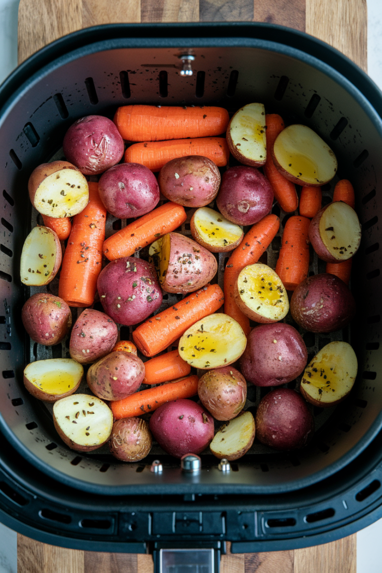 Simple Roasted Carrots and Red Potatoes in a Ninja Air Fryer