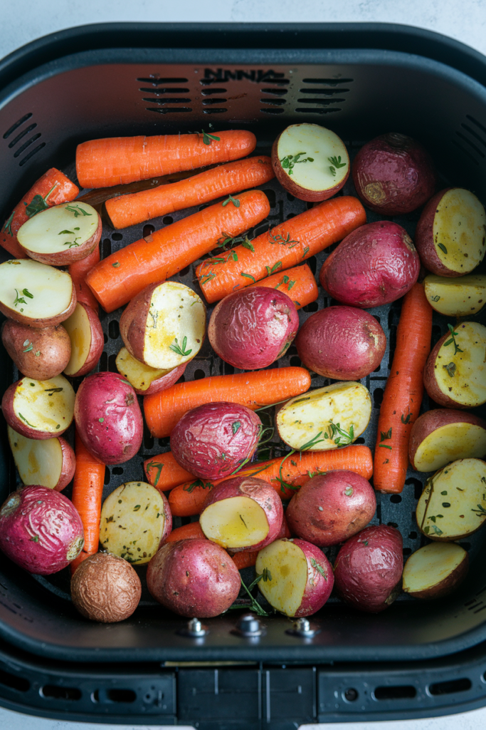 Simple Roasted Carrots and Red Potatoes in a Ninja Air Fryer